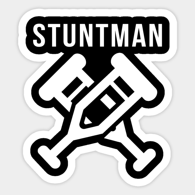 Stuntman Crutches Sticker by HTFS